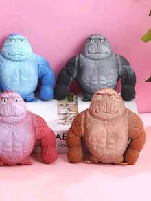 Squishy - Gorila grande - Alivio del estrés - Juguete - Juguete para apretar - Alivio del estrés - Gadget - Juguete de rebote lento para aliviar el estrés - Juguete de alta calidad - Decoración - Decoración de escritorio - Para rellenar la cesta de Pascua - Regalo de Pascua - Juguete escolar - Juguete de oficina - Juguete de baño - Juguete para el hogar - Juguete para exteriores - Juguete de viaje - Juguete de alivio del estrés en el aula - Juguete pequeño - Juguete de cumpleaños - Juguete de alivio del estrés - Regalo perfecto - Regalo sorpresa - Multicolor - Ver 4
