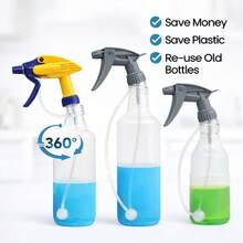1SET 3PCS Universal Fit 360° Spray Bottle Adapter, Weighted Tube Replacement For Sprayers,  Multi-Angle Sprayer Attachment, Flexible Dip Tube For Cleaning Bottles - A - View 7