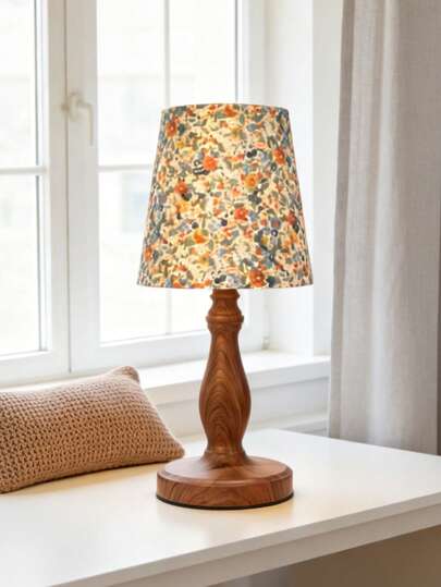 1pc Wood Grain Decorative Table Lamp, Suitable For Living Room, Study, Hotel, Outdoor Camping, Eid Gift, Bedroom, Reading, Children, Decoration, Pregnancy, Prayer Corner, Italian Style, Minimalist, Chinese Style, French Style, Modern Arabic Style, Minimalist Islamic Design, Oasis Mixed Style