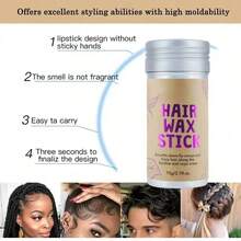 2pcs Multi-Functional Hair Wax Stick | Strong Hold, Natural Shine | Non-Greasy, Washable | Suitable For Daily Use, Travel And Touch-Ups, Suitable For All Hair Types Including Curly, Straight And Wavy Hair | Natural Makeup Effect, Easily Create Tidy Hairstyles With Long-Lasting Hold | Essential For Christmas/Halloween Makeup - Multicolor - View 5