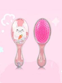 1pc Massage Hair Brush, Transparent Cartoon Design Magic Cushion Detangling Comb, Soft Teeth For Smooth Hair - Multicolor - View 14