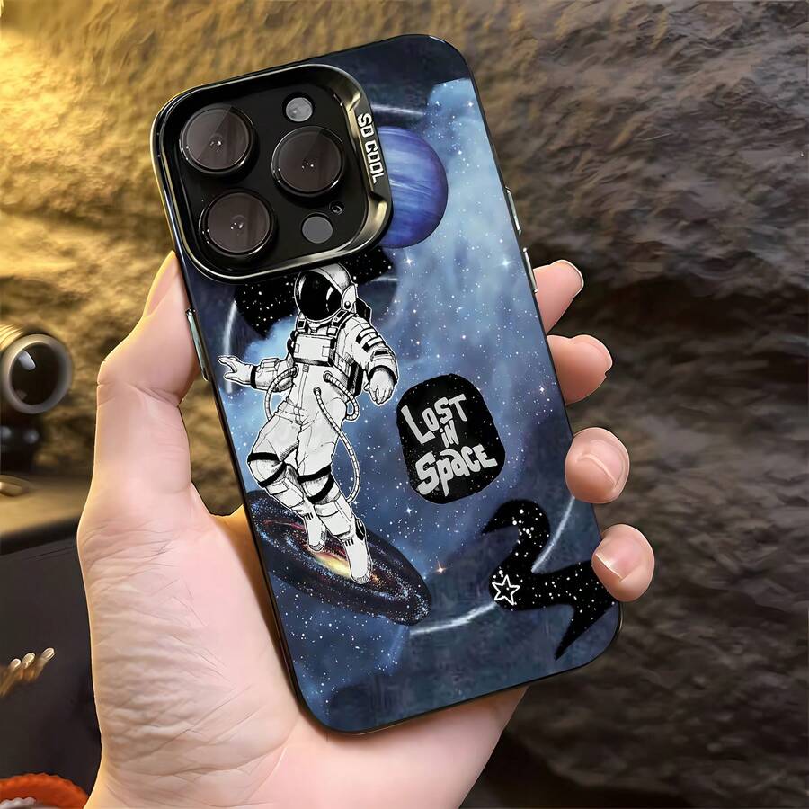 Funda para móvil con diseño de astronauta perdido en el espacio, compatible con fundas para Samsung, Apple, VIVO, OPPO, , , y Honor. Fabricada en TPU, ofrece protección contra golpes y caídas. Un regalo ideal para amigos y familiares. - Negro - Ver 1