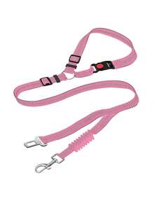 1pc 2-In-1 Pet Car Seat Belt Leash, Dual Connection To Prevent Escape, Large Dog Leash, Shockproof, Adjustable, Reflective At Night, Pet Outdoor Supplies - Multicolor - View 8