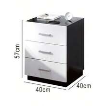 FENGSUN Guía Definitiva de Cajoneras | Cerradura de  . Diseño Estiloso . Experto en Organización - Aspecto negro + superficie de dibujo blanca - 40*40*57 cm - Ver 3