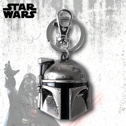 StarWars 1个迪士尼星球大战官方授权合金钥匙扣波巴·费特3D人偶包夹挂件动漫人物钥匙扣动漫收藏品开云集团背包装饰生日礼物