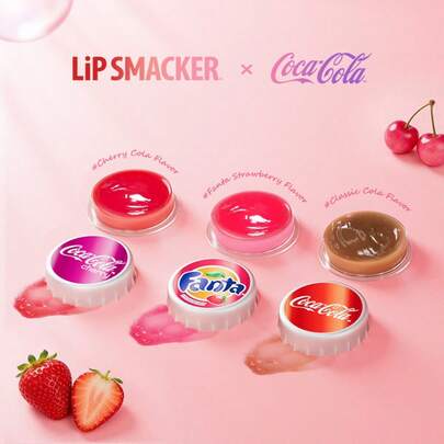 LIP SMACKER 3pcs CoCa Cola Lip Balm Set, Long-Lasting Moisturizing, Natural Glossy Tinted Lip Balm, Suitable For All Skin Types, Alcohol-Free, Great Gift For Family, Friends, And Loved Ones, Night Lip Mask, Mother's Day Gift, LIPSMACKER