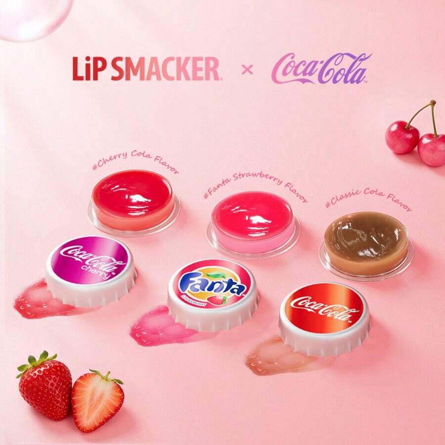 LIP SMACKER 3支装可口可乐润唇膏套装,持久保湿,自然光泽润色,适合所有肤质,不含酒精,是送给家人、朋友和爱人的绝佳礼物,可用作夜间唇膜,母亲节礼物,LIPSMACKER - 多口味 - 查看 1