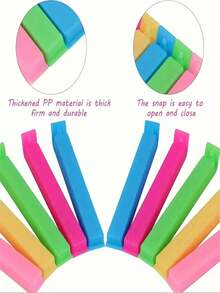 20pcs Food Sealing Clips, Plastic Bag Sealing Clips, Reusable Food Preservation Clips For Various Plastic Bags And Snack Bags, Suitable For Kitchen, Bedroom, Travel, Office, School - Multicolor - View 6