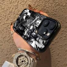 Funda para teléfono con estampado de calavera y tibias cruzadas, compatible con fundas para Samsung, Apple, VIVO, OPPO, , ,  y Honor. Fabricada en TPU, ofrece protección contra golpes y caídas. Un regalo ideal para amigos y familiares. - Negro - Ver 5