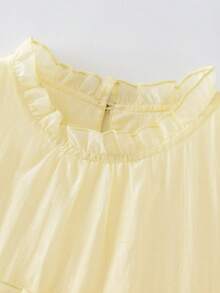 Đầm cotton cho bé gái, mềm mại, thoáng khí, trang phục mùa hè dễ thương và phù hợp mặc hàng ngày 2026 - màu vàng nhạt - Xem 6
