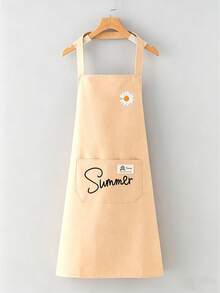 Cute Daisy Pattern Kitchen Apron, Women's Adjustable Waterproof Cooking Apron With Pockets, Summer Floral Apron Suitable For Baking, Grilling And Cleaning - Multicolor - View 5