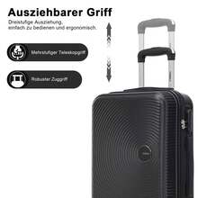 YONSLY Large Black Suitcase 20/24/28 Inches With 4 Wheels 360° Mesh Pocket Combination Lock Soft Rubber Handle Suitcase Set Suitcase For Vacation - Black - View 7