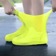 1 Pair Reusable Waterproof Anti-Slip Shoe Covers, Durable, Elastic, Easy To Clean, Unisex - Yellow - View 7