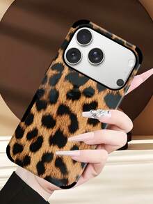 1pc Leopard Print PU Soft Leather Anti-Drop Anti-Shock Phone Case With Sound Enhancing Design, Suitable For Apple 17 Pro Max/16 Pro Max/16 Plus/13 Pro Max/14 Pro Max 13 14 11 12 Pro 11/15 Pro, Galaxy S24 Ultra, Ideal Gift - Caramel Brown - View 6
