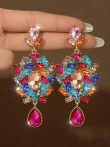 1 Đôi bông tai pha lê thời trang hình giọt nước dành cho cô dâu, trang sức cao cấp phù hợp cho các bữa tối sang trọng, váy dạ hội cao cấp và đám cưới. - bông tai - Xem 13