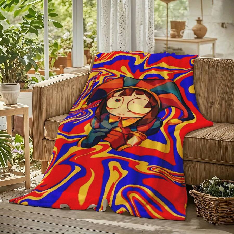 1pc The A-Amazing D-Digital Anime Circus Cozy Super Soft Flannel Blanket, Funny Game Theme Warm Throw Blanket For Living Room, Home Decor, Teacher Appreciation Gifts, Mothers Day Gift, Room Decor, Graduation 2026, Home Decor, Mothers Day Gifts Women, Throw Blanket, Graduation Gifts, Tapestry, Room, Bedroom Deccor, Decor, Gifts For Boys And Girls, Ultra-Soft 280GSM Sizes 30x40 To 60x80. ﻿ - Nhiều màu 22 - Xem 1
