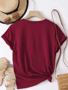 Women's Floral Shirt For Summer, Kingdom Fashion Casual Blouse, 100% Cotton - 紫紅色 - 查看 2