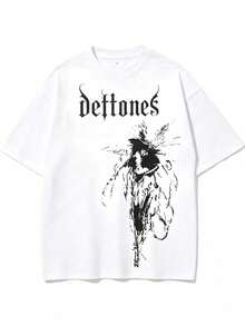 Retro Limited Edition Retro Sub-Tone T-Shirt, Rock Band Heavy Metal Neutral Cotton Pattern Washed TeeGothic Punk Grunge Emo Y2K Clothes, Rock Music Merch.2025 - trắng - Xem 4