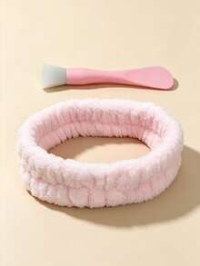 2件/4件套护肤工具套装 - 柔软头带和面膜铲，适用于洗脸、DIY面膜和面部护理 - 粉色 - 查看 13