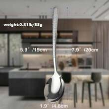 1/5pcs Hammered Stainless Steel Thickened Dessert Spoons, Soup Spoons, Salad Spoons, Rust-Resistant Suitable For Home Kitchens And Restaurants, Dishwasher , Perfect For Home, Kitchen, Restaurant, And Afternoon Tea - Multicolor - View 8