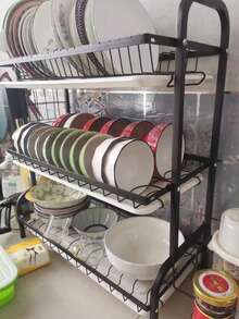Stainless Steel Kitchen Storage Rack - Multifunctional, No Power Needed, Wooden Free Utensil And Cookware Storage Rack For Drying And Storage, Dish Rack - Multicolor - View 8