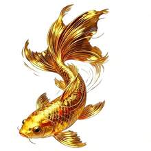 1 Piece 6-Inch Gold Koi Fish Vinyl Decal, Suitable For Vehicles, Laptops, Water Bottles, Trucks, Smartphones, Motorcycles, Car Windows, Walls And Mugs, Excellent Choice For Party Decorations - 1PC - View 1