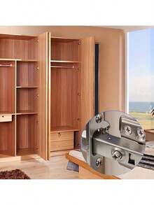 2 bản lề sắt đánh bóng hiện đại, dùng cho tủ, tủ quần áo và kệ giày. - Nhiều kiểu dáng - Xem 2