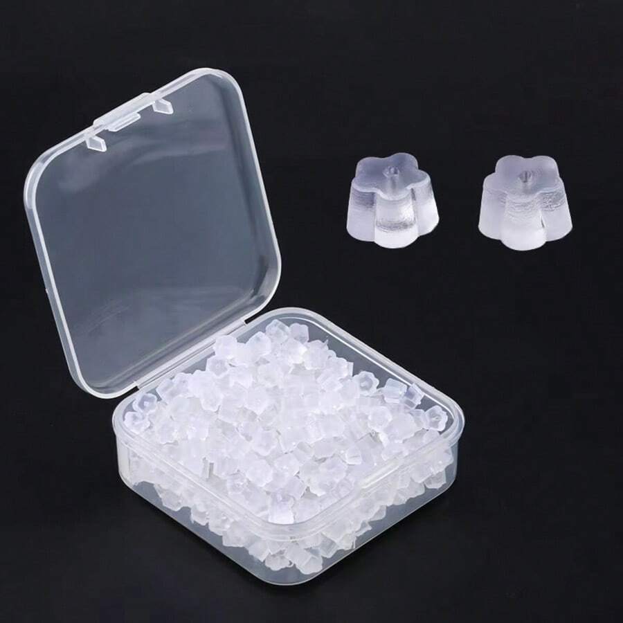 500个 5x3mm 透明花形橡胶耳钉后塞安全子弹头耳堵软橡胶耳塞耳环配件 - 珠寶製作 - 查看 1