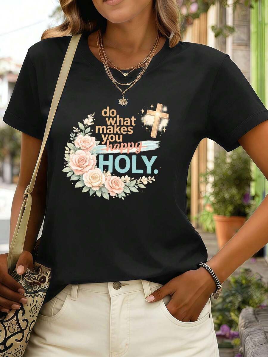 Women T-Shirts - Black - View 1
