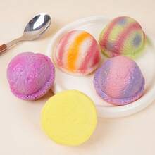 2026 New Arrival 1pc Summer Soft Squishy Ice Cream Ball Toy, Suitable For Parties, Birthdays, Summer Gifts, Perfect Gifts, Graduation Gifts - Multicolor - View 5