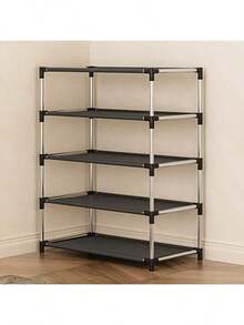 Estantería de zapatos minimalista de metal, organizador de almacenamiento de varios niveles, diseño resistente al agua y ahorrador de espacio, adecuado para el hogar, la oficina, la entrada, el dormitorio, el pasillo y el armario - Multicolor - Ver 9