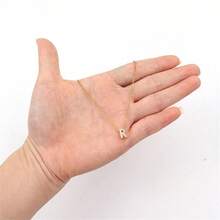 1pc Simple Initial Pendants Golden Stainless Steel Chain Necklaces For Women - Yellow Gold - View 3