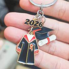 1 Móc khóa 2026, Móc khóa hình mũ tốt nghiệp, Quà tặng cho bạn cùng lớp sau tốt nghiệp, Móc khóa xe hơi/túi xách độc đáo dành cho nam giới - Kiểu 1 - Xem 2