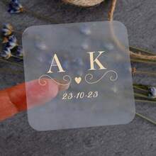 50pcs Customized Gold Foil Stickers, Square Wedding Stickers, Wedding Party Gift Stickers Labels, Customized Favor Thank You Labels - Multicolor 1 - View 15