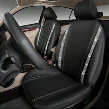 Rhinestone Car Seat Cover Set, Shiny Rhinestone Waterproof Faux Leather, With Zipper In The Back, Universal Car Glitter Crystal Sparkle Strip, Suitable For Cute Girls, Silver - One Size - View 5