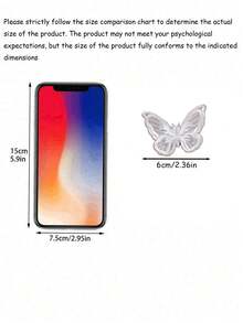 8个装女士白色蕾丝双层蝴蝶发夹，简约时尚可爱优雅，适合通勤、上学、日常佩戴 - 米色 - 查看 4