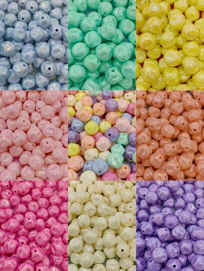 16mm / 20pcs Acrylic Fig-Shaped Beads, AB Iridescent & Solid Colors, Straight Hole Design, Ideal For Jewelry Making - Bracelets, Necklaces, Earrings, Phone Charms, And DIY Crafts