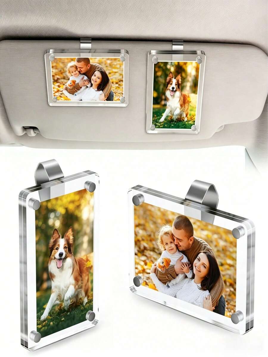 Magnetische Sonnenblenden-Fotoclips - passend für Fotos in Geldbörsenformat, ideal als Auto-Dekoration und Valentinstags-Geschenk. Autoaccessoires, Autodekoration.