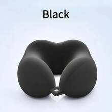 Almohada para el cuello en forma de U para adultos, soporte ergonómico para la siesta en viajes y oficina, comodidad media y suave para protección del cuello, almohada para el cuello RT6T - Negro - Ver 14