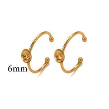 10 chiếc phôi khuyên tai bằng thép không gỉ 304 mạ vàng kèm khay, chốt khuyên tai hình chữ C dùng để tự làm trang sức tai thủ công. - Cài đặt vòng - Xem 9