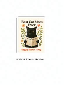 1pc Unframed Interesting Cat Mom Print Gift, Cat Mom Poster, Cat Lover Wall Art Decor, Suitable For Apartment, Living Room, Bedroom, Dorm, Back To School - Cat - View 11