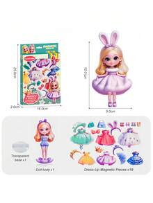 Children's DIY Magnetic Sticker Princess Dress-Up Toy Set, Magnetic Dress-Up Educational Role Play Pretend Play Toy For Parent-Child Interaction, Suitable For 3-12 Years Old Girls, Toy Gift, Birthday Gift - Multicolor - View 11