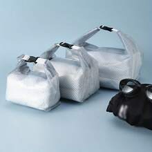 1个高品质小型游泳包/健身包，干湿分离，防水多功能网眼游泳包，带拉链，便携透气尼龙网布，适用于存放游泳装备、湿泳衣，也适合健身、旅行、海滩、露营、徒步、日常使用和夏季度假，易于携带和清洁。 - 彩色 - 查看 7