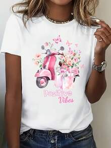 Women T-Shirts - [White] - View 6