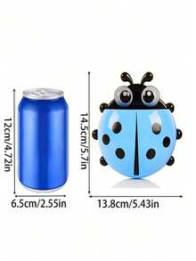 1pc Toothbrush Holder,Ladybug Design Toothbrush Holder,Wall-Mounted Toothbrush Storage Rack,Suction Cup Bathroom Storage Box,Multifunctional Toothpaste Toothbrush Holder,Wall Mounted Makeup Brush Comb Storage Rack,Free Punching Bathroom Hanging Toothbrush Holder,Pen Holder,Fork/Spoon/Chopstick Holder - Multicolor - View 2