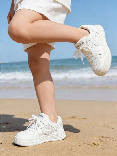 2026 New Kids Celebrity Style Thick Sole Sneakers | Boys & Girls Breathable Anti-Slip Casual Shoes | Outdoor Hiking And School Wear