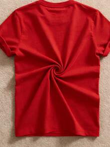 Heart T-Shirt With Words Of Kindness - Minimalist And Positive Style - 紅色 - 查看 2