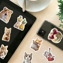 Juego de 100 piezas de pegatinas de animales lindos, pegatinas de vinilo impermeables para diarios, álbumes de fotos, portátiles, botellas de agua, pegatinas de gatos, perros y mascotas lindas adecuadas para niños, adolescentes, adultos y amantes de los animales - Multicolor - Ver 8