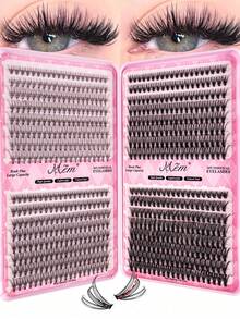 Natural Soft 640pcs 10D 20D 30D 40D Extra Large Capacity Mixed False Eyelash Book 8-16Mix 0.07mm D Curl Dense Voluminous DIY Handmade Lash Extension Daily Makeup Manga Style Upgraded Gift Box Set - D - 查看 11