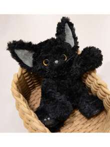 BLUESLEMON 30cm/11.81inch Black Cat Plush Toy Kitten Plush Doll Simulation Cat Doll Rag Doll Child Pillow Graduation Gift German Curly Cat Doll Plush Toy Imperial Cat Doll Kitten Gift - Multicolor - View 5
